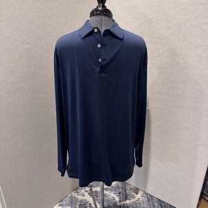 Peter Millar Navy Long Sleeved Polo Men's size Large